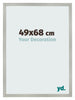 Fotokader 49x68cm Zilver Mat MDF Bologna Voorzijde Maat | Yourdecoration.be
