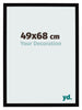 Fotokader 49x68cm Zwart Hoogglans MDF Bologna Voorzijde Maat | Yourdecoration.be