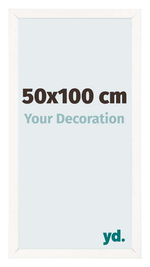 Fotokader 50x100 cm Wit Hoogglans MDF Bologna Voorzijde Maat | Yourdecoration.be