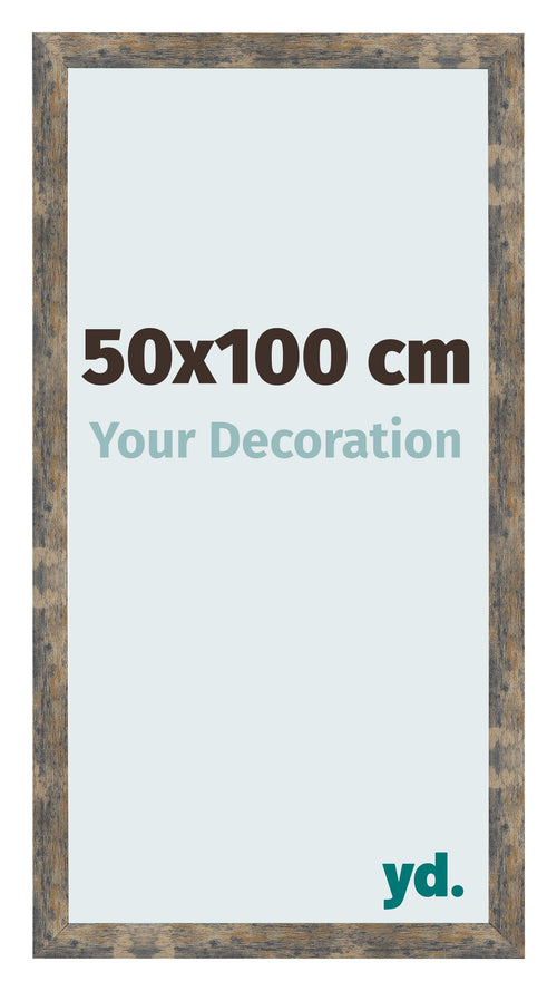 Fotokader 50x100cm Blauw Goud Gemeleerd MDF Bologna Voorzijde Maat | Yourdecoration.be