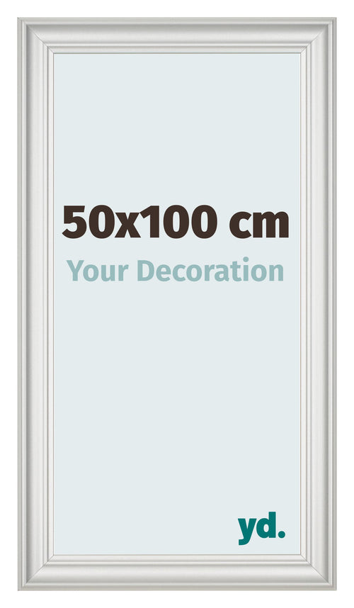 Fotokader 50x100cm Wit Geveegd MDF Lazio Voorzijde Maat | Yourdecoration.be