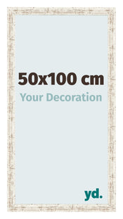 Fotokader 50x100cm Wit Vintage MDF Bologna Voorzijde Maat | Yourdecoration.be