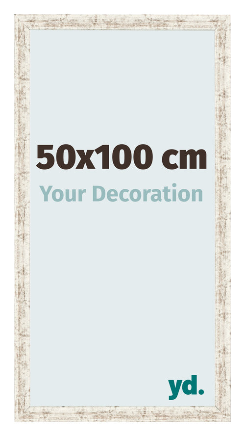 Fotokader 50x100cm Wit Vintage MDF Bologna Voorzijde Maat | Yourdecoration.be