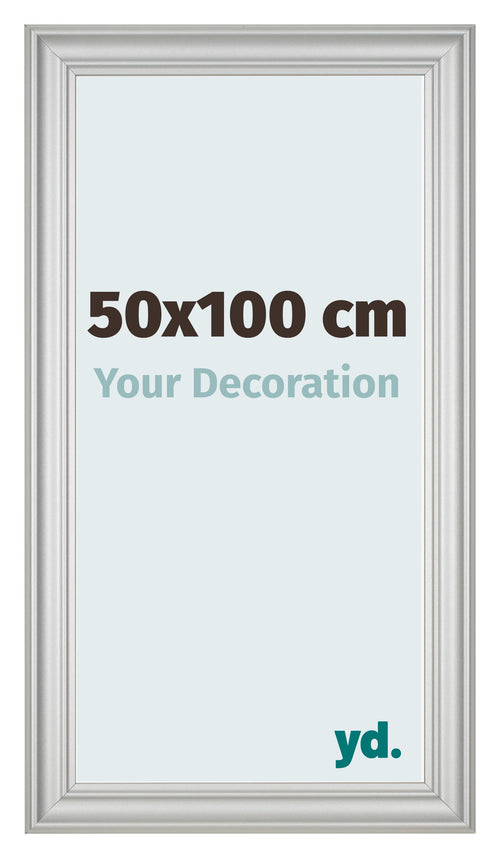 Fotokader 50x100cm Zilver Mat MDF Lazio Voorzijde Maat | Yourdecoration.be
