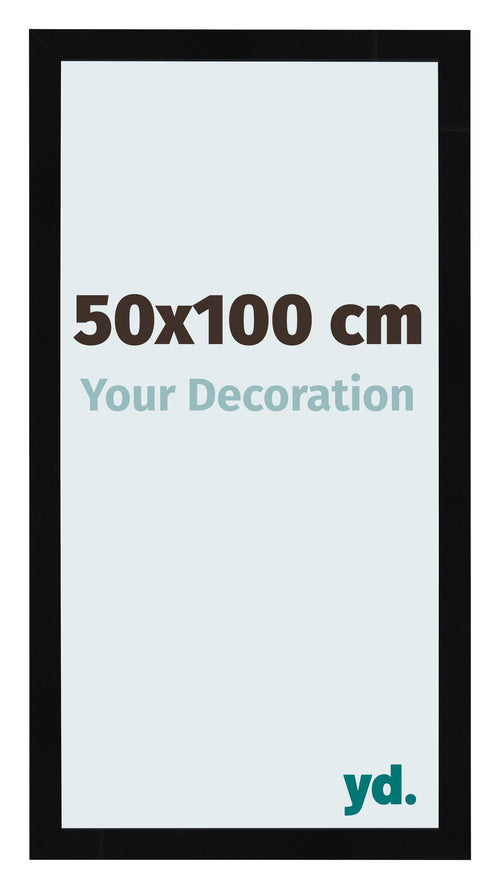 Fotokader 50x100cm Zwart Hoogglans MDF Bologna Voorzijde Maat | Yourdecoration.be