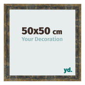 Fotokader 50x50cm Blauw Goud Gemeleerd MDF Pisa Voorzijde Maat | Yourdecoration.be