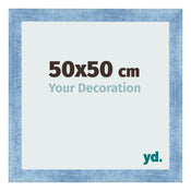 Fotokader 50x50cm Helder Blauw Geveegd MDF Pisa Voorzijde Maat | Yourdecoration.be