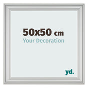 Fotokader 50x50cm Zilver Mat MDF Lazio Voorzijde Maat | Yourdecoration.be