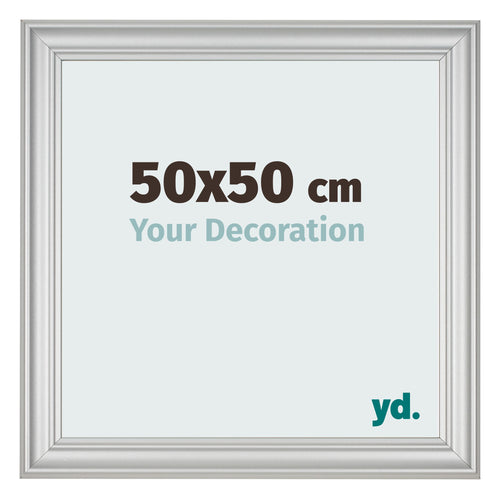 Fotokader 50x50cm Zilver Mat MDF Lazio Voorzijde Maat | Yourdecoration.be