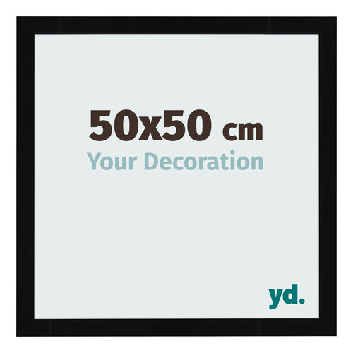 Fotokader 50x50cm Zwart Hoogglans MDF Bologna Voorzijde Maat | Yourdecoration.be