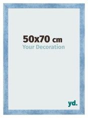 Fotokader 50x70cm Helder Blauw Geveegd MDF Pisa Voorzijde Maat | Yourdecoration.be