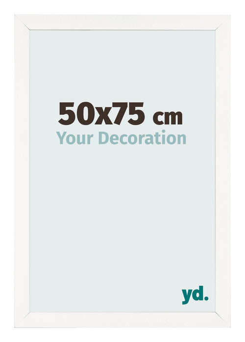 Fotokader 50x75 cm Wit Hoogglans MDF Bologna Voorzijde Maat | Yourdecoration.be