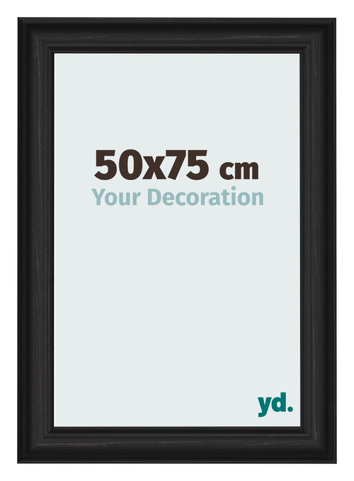 Fotokader 50x75cm Zwart Houtnerf MDF Lazio Voorzijde Maat | Yourdecoration.be