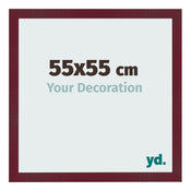 Fotokader 55x55 cm Wijnrood Geveegd MDF Bologna Voorzijde Maat | Yourdecoration.be