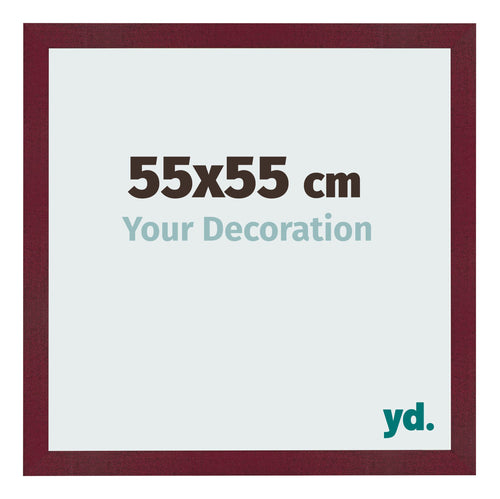 Fotokader 55x55 cm Wijnrood Geveegd MDF Bologna Voorzijde Maat | Yourdecoration.be