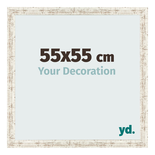 Fotokader 55x55cm Wit Vintage MDF Bologna Voorzijde Maat | Yourdecoration.be