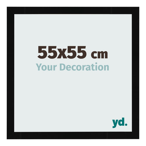 Fotokader 55x55cm Zwart Hoogglans MDF Bologna Voorzijde Maat | Yourdecoration.be