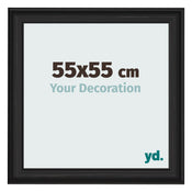 Fotokader 55x55cm Zwart Houtnerf MDF Lazio Voorzijde Maat | Yourdecoration.be