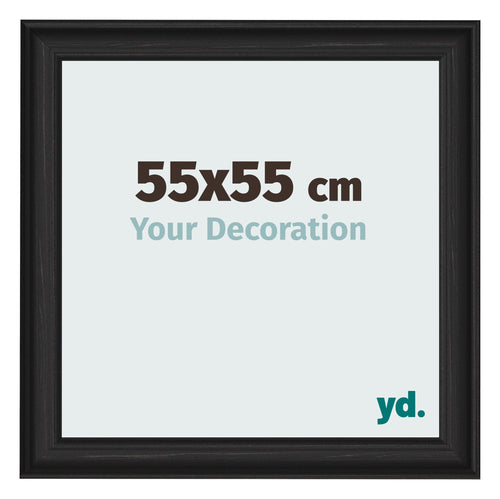 Fotokader 55x55cm Zwart Houtnerf MDF Lazio Voorzijde Maat | Yourdecoration.be
