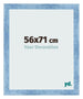 Fotokader 56x71cm Helder Blauw Geveegd MDF Pisa Voorzijde Maat | Yourdecoration.be
