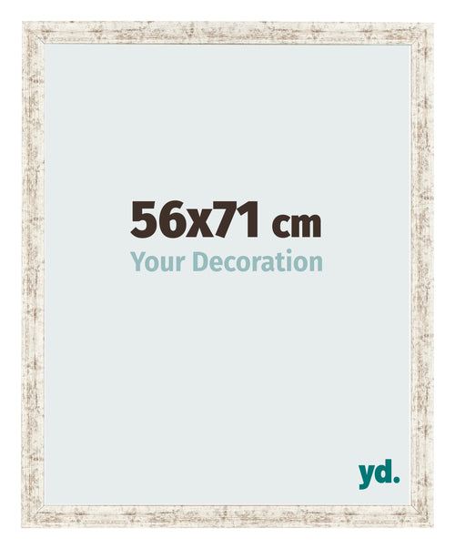 Fotokader 56x71cm Wit Vintage MDF Bologna Voorzijde Maat | Yourdecoration.be