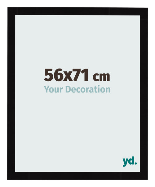 Fotokader 56x71cm Zwart Hoogglans MDF Bologna Voorzijde Maat | Yourdecoration.be