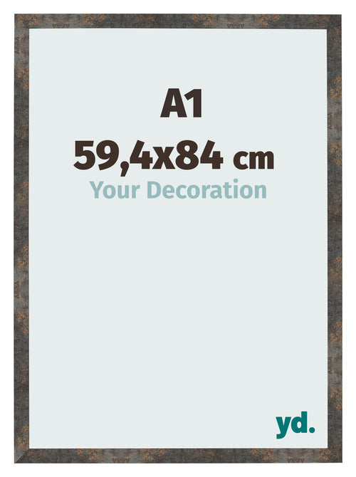 Fotokader 59 4x84 cm A1 Geoxideerd Metaal MDF Bologna Voorzijde Maat | Yourdecoration.be