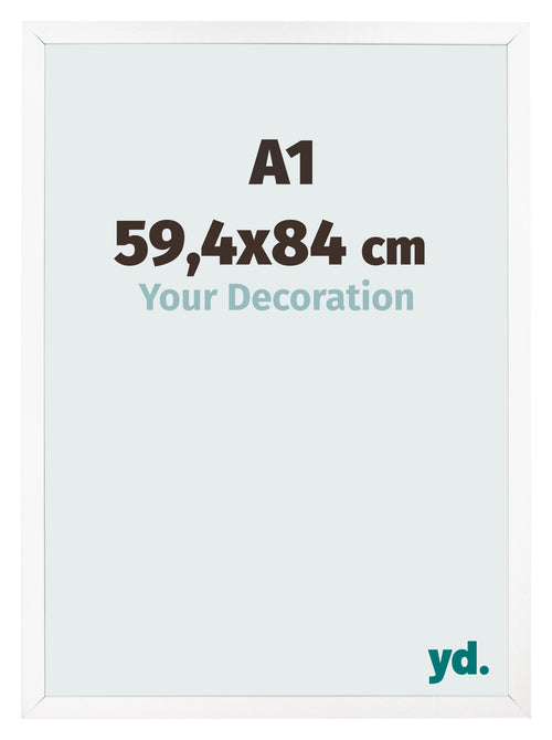 Fotokader 59 4x84 cm A1 Wit Mat MDF Bologna Voorzijde Maat | Yourdecoration.be
