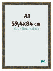 Fotokader 59 4x84cm A1 Blauw Goud Gemeleerd MDF Pisa Voorzijde Maat | Yourdecoration.be