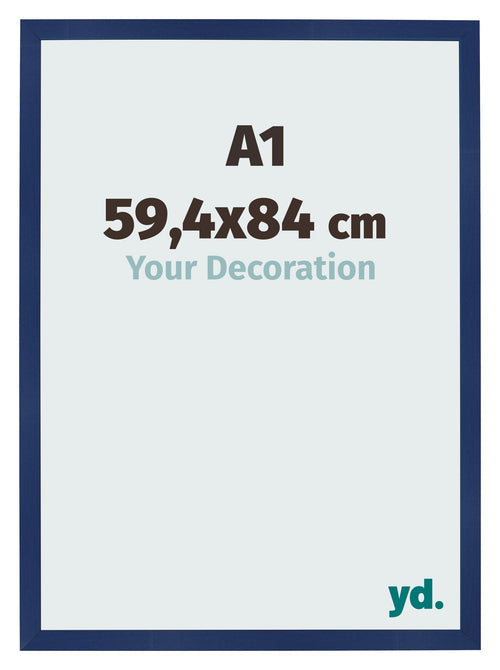 Fotokader 59 4x84cm A1 Donkerblauw Geveegd MDF Bologna Voorzijde Maat | Yourdecoration.be
