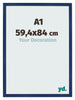 Fotokader 59 4x84cm A1 Donkerblauw Geveegd MDF Bologna Voorzijde Maat | Yourdecoration.be