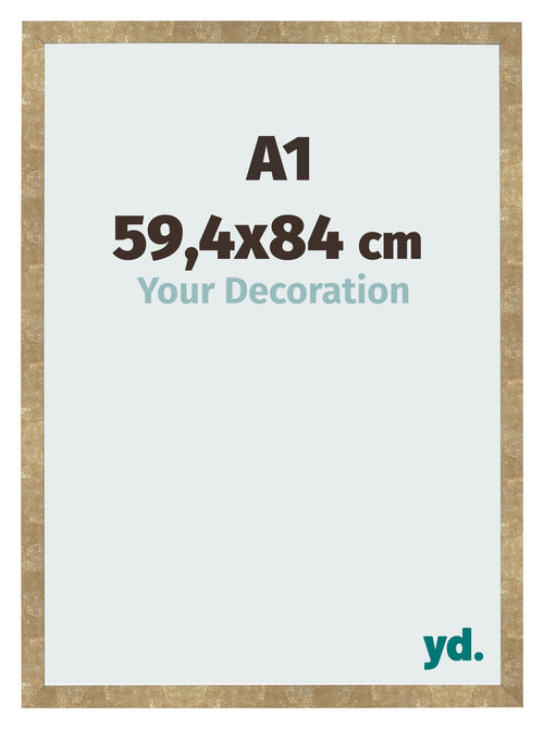 Fotokader 59 4x84cm A1 Goud Antiek MDF Bologna Voorzijde Maat | Yourdecoration.be