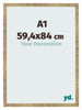 Fotokader 59 4x84cm A1 Goud Antiek MDF Bologna Voorzijde Maat | Yourdecoration.be