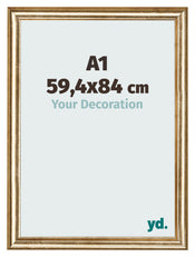 Fotokader 59 4x84cm A1 Goud Antiek MDF Lazio Voorzijde Maat | Yourdecoration.be