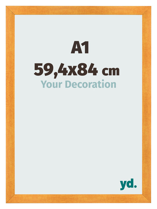 Fotokader 59 4x84cm A1 Oranje MDF Pisa Voorzijde Maat | Yourdecoration.be