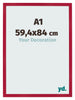 Fotokader 59 4x84cm A1 Rood MDF Bologna Voorzijde Maat | Yourdecoration.be