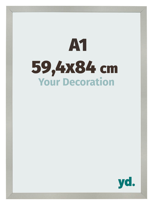Fotokader 59 4x84cm A1 Zilver Mat MDF Bologna Voorzijde Maat | Yourdecoration.be