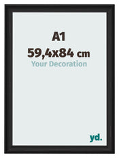 Fotokader 59 4x84cm A1 Zwart Houtnerf MDF Lazio Voorzijde Maat | Yourdecoration.be