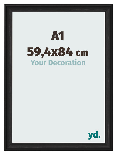 Fotokader 59 4x84cm A1 Zwart Houtnerf MDF Lazio Voorzijde Maat | Yourdecoration.be