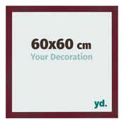 Fotokader 60x60 cm Wijnrood Geveegd MDF Bologna Voorzijde Maat | Yourdecoration.be