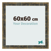 Fotokader 60x60cm Blauw Goud Gemeleerd MDF Pisa Voorzijde Maat | Yourdecoration.be