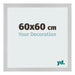 Fotokader 60x60cm Edelstaal MDF Bologna Voorzijde Maat | Yourdecoration.be