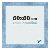 Fotokader 60x60cm Helder Blauw Geveegd MDF Pisa Voorzijde Maat | Yourdecoration.be