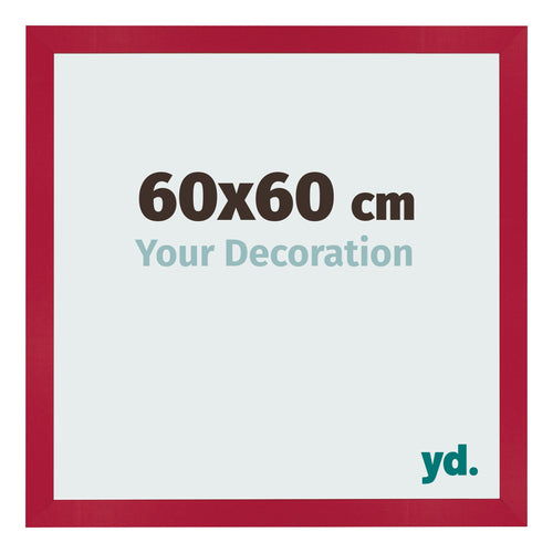 Fotokader 60x60cm Rood MDF Bologna Voorzijde Maat | Yourdecoration.be