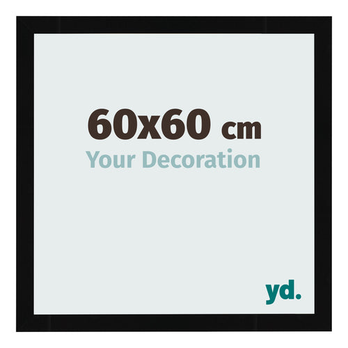 Fotokader 60x60cm Zwart Hoogglans MDF Bologna Voorzijde Maat | Yourdecoration.be