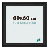 Fotokader 60x60cm Zwart Houtnerf MDF Lazio Voorzijde Maat | Yourdecoration.be