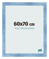 Fotokader 60x70cm Helder Blauw Geveegd MDF Pisa Voorzijde Maat | Yourdecoration.be