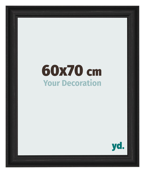 Fotokader 60x70cm Zwart Houtnerf MDF Lazio Voorzijde Maat | Yourdecoration.be