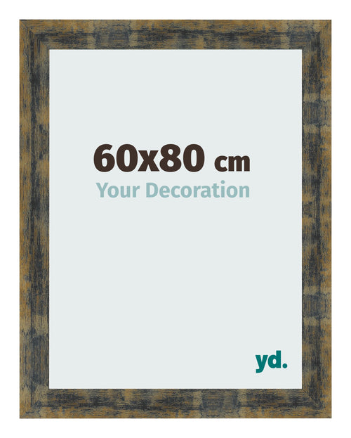 Fotokader 60x80cm Blauw Goud Gemeleerd MDF Pisa Voorzijde Maat | Yourdecoration.be