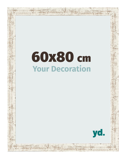 Fotokader 60x80cm Wit Vintage MDF Bologna Voorzijde Maat | Yourdecoration.be